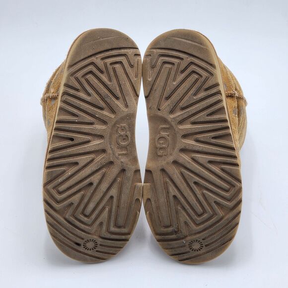 UGG Kid's Classic II Short Star Print Chestnut Suede Boots Little Kid Size 1 - Picture 7 of 9
